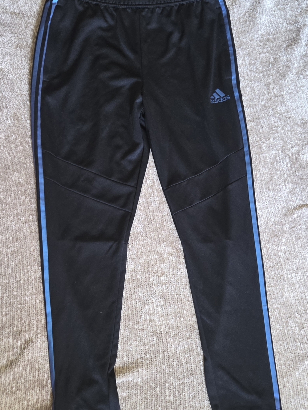Womens Adidas Black Joggers with Blue Stripes